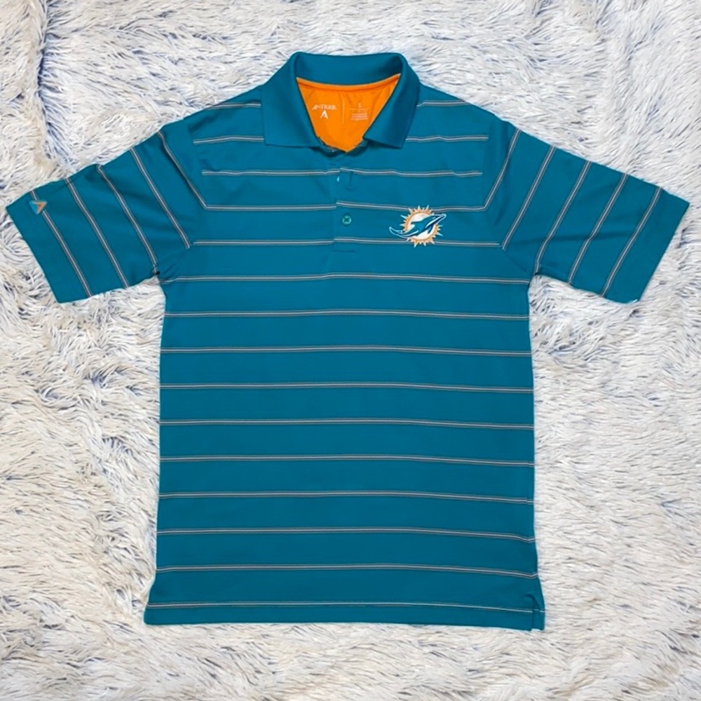 Miami Dolphins Antigua Teal Small Polo Shirt